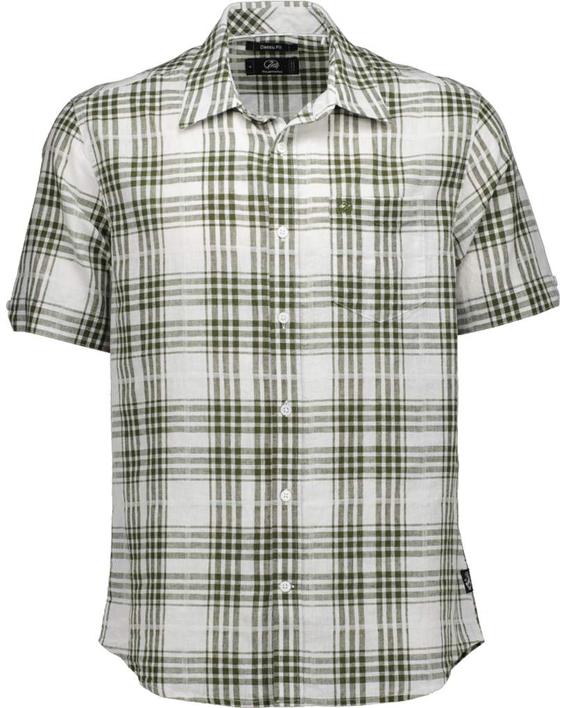 Swanndri Mens Greerton S/S Shirt Olive Grid