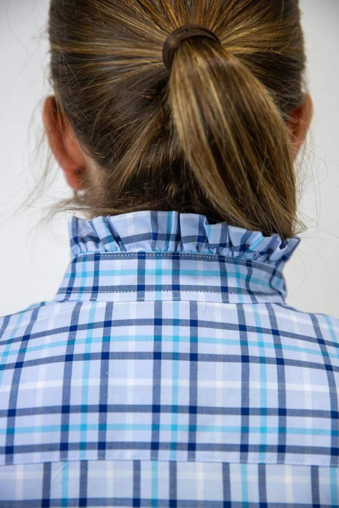 Grovers Ladies Alana Ruffle Plaid Shirt