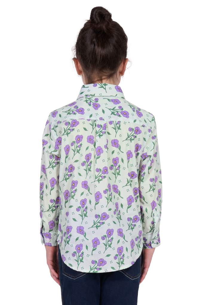 Hard Slog Kids Lynn Floral Half Placket Shirt