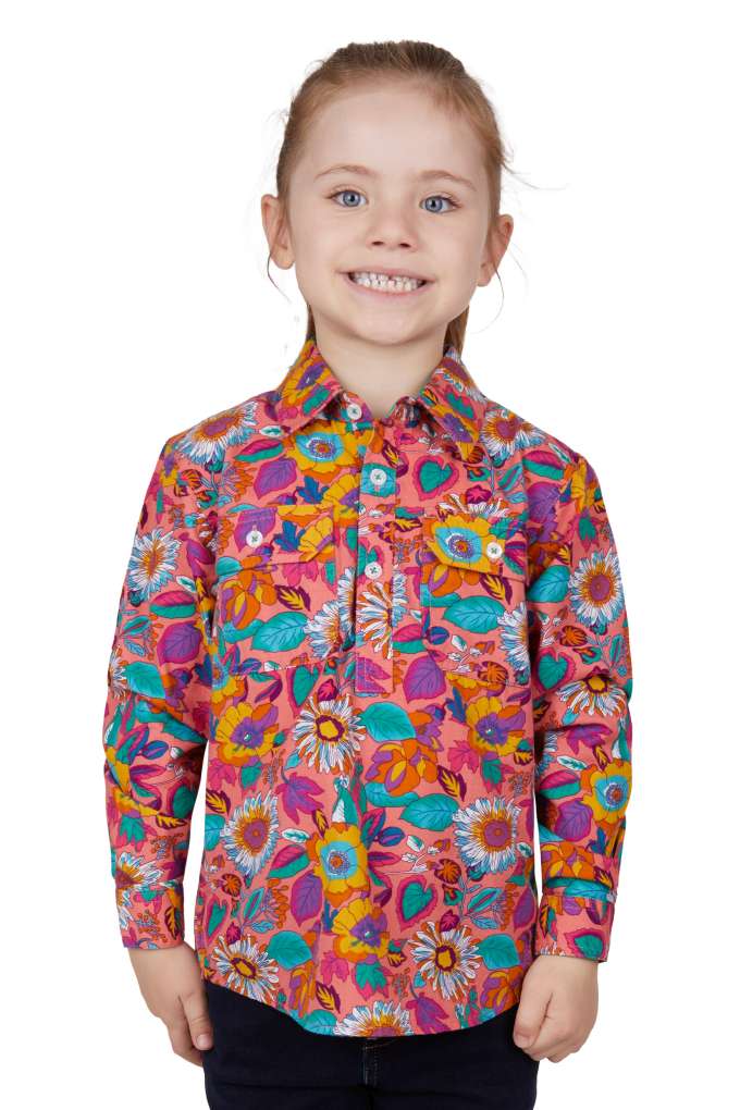 Hard Slog Kids Susie Half Placket Workshirt