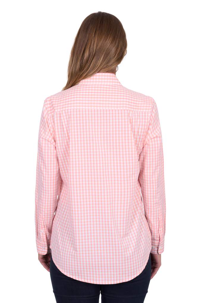Hard Slog Ladies Jen Check Half Button Shirt