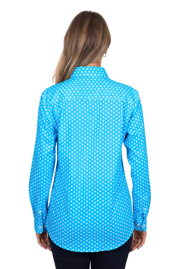 Hard Slog Ladies Sia Dots Half Button Shirt