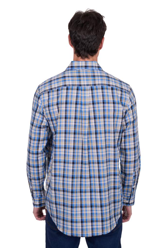 Hard Slog Mens Gibson Plaid Half Button Shirt