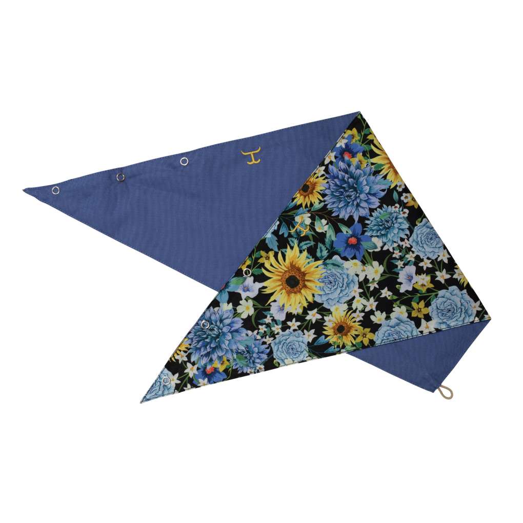 JCA Carlee Blue Bouquet/Blue Double Sided Scarf