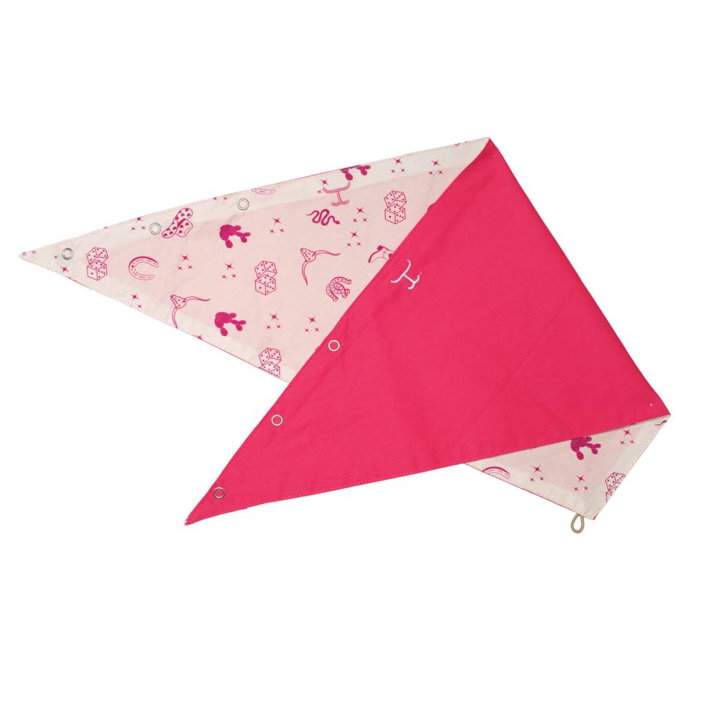 JCA Carlee Hot Pink/Cream &amp; Fuchsia Western Print Double Sided Scarf