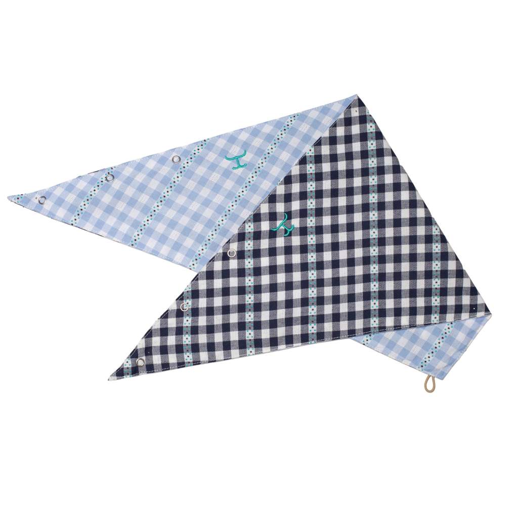 JCA Carlee Patriot Blue &amp; White/Vista Blue &amp; White check Double Sided Scarf
