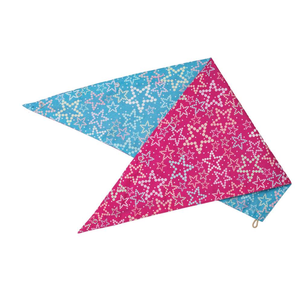 JCA Carlee Swedish Blue Stars/Fuchsia Stars Double Sided Scarf