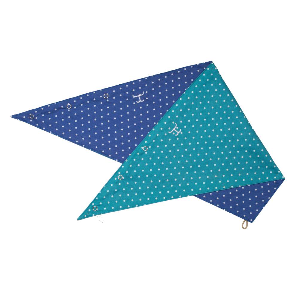 JCA Carlee Bay Teal Spots/Deep Ultramarine Blue Spots Double Sided Scarf
