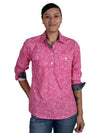 JCA Ladies Georgie Hot Pink Paisley Workshirt