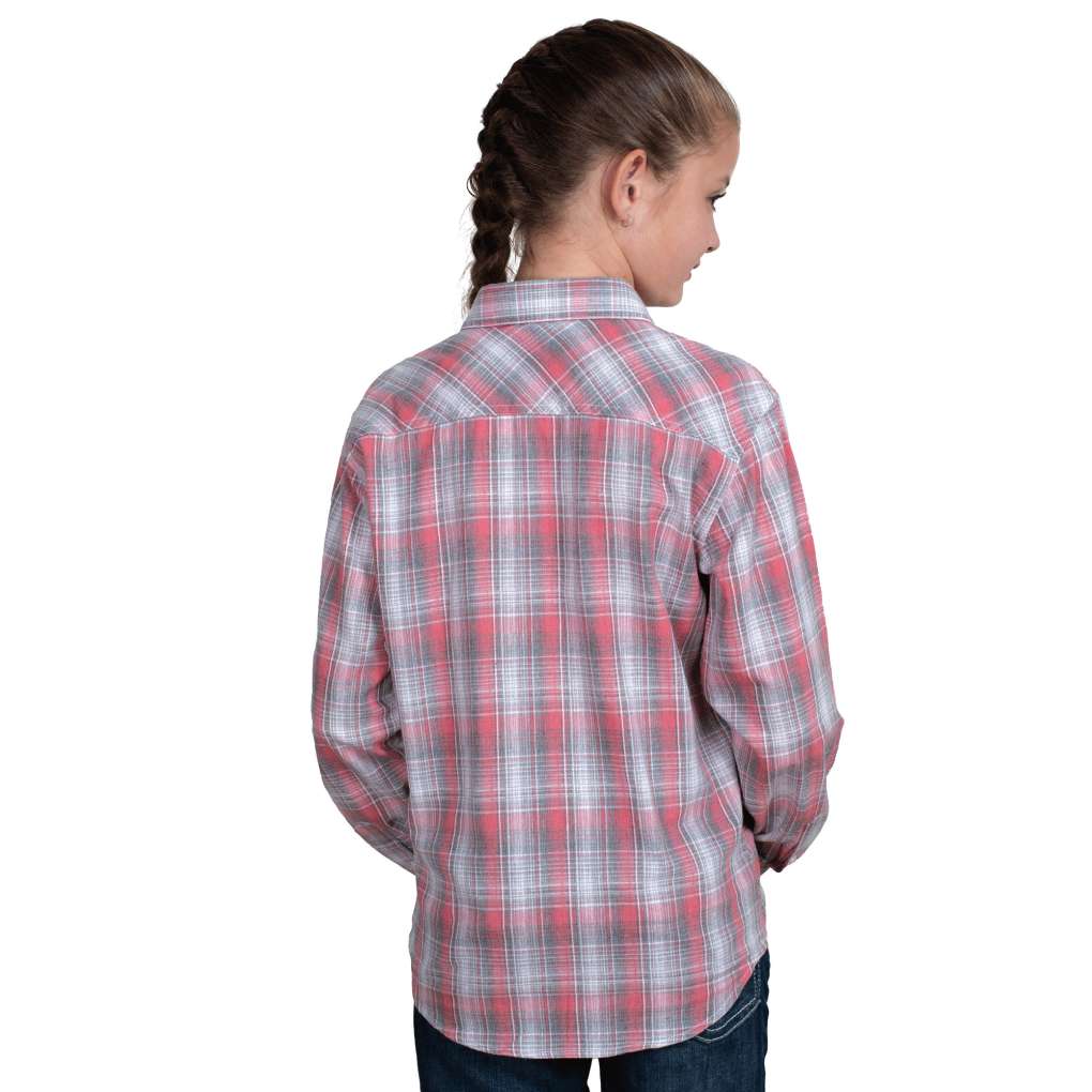 JCA Girls Harper Cherry Blossom & Slate Check Workshirt