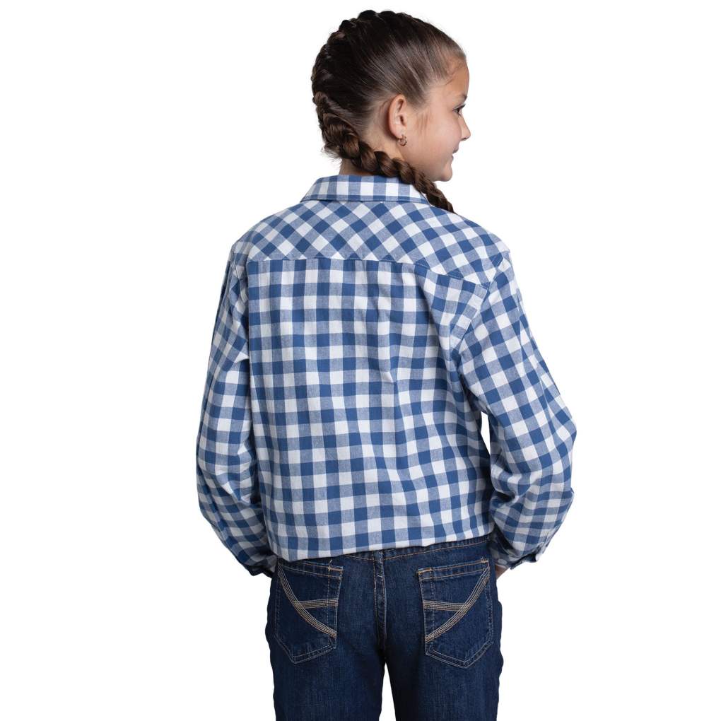 JCA Girls Harper True Blue &amp; White Lge Check