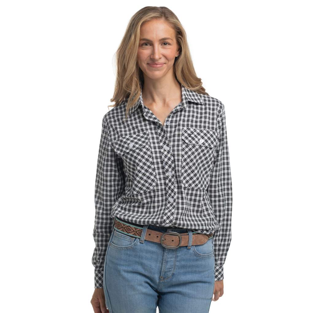 JCA Ladies Abbey Black/White Check Workshirt