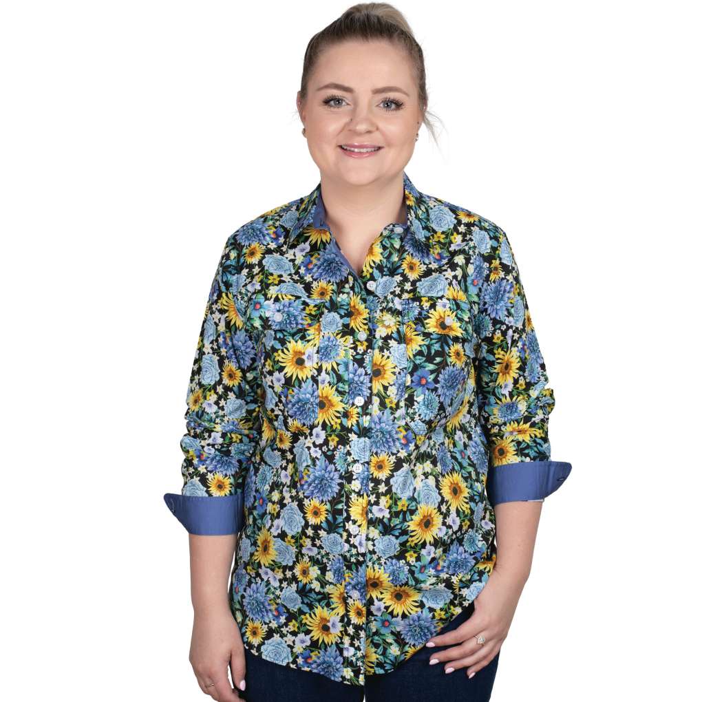 JCA Ladies Abbey Blue Bouquet/Blue Workshirt