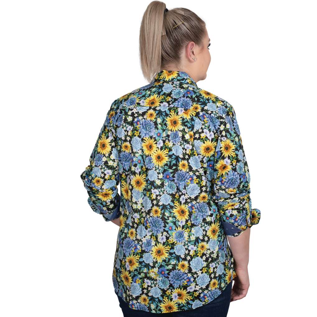 JCA Ladies Abbey Blue Bouquet/Blue Workshirt