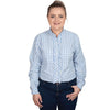 JCA Ladies Abbey Frills Cornflower Blue Check Workshirt