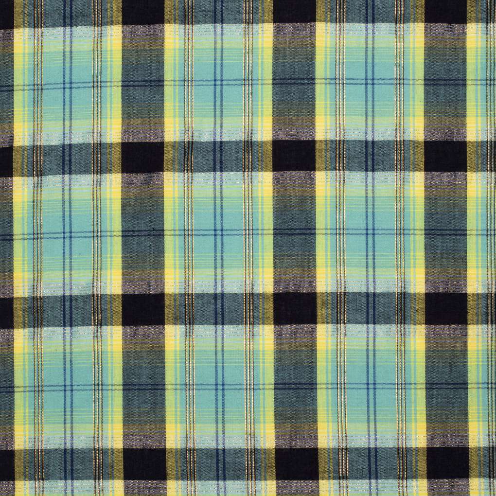 JCA Ladies Abbey Frill Spearmint/Black Lurex Plaid Workshirt