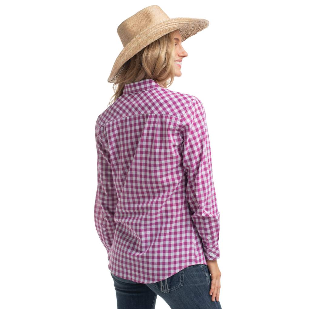 JCA Ladies Abbey Magenta/White Check Workshirt