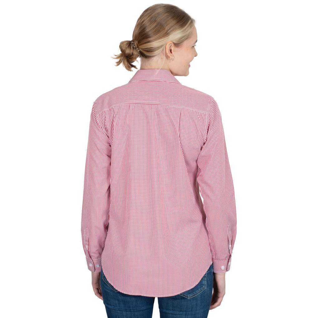 JCA Ladies Abbey Mini Check Chilli Workshirt