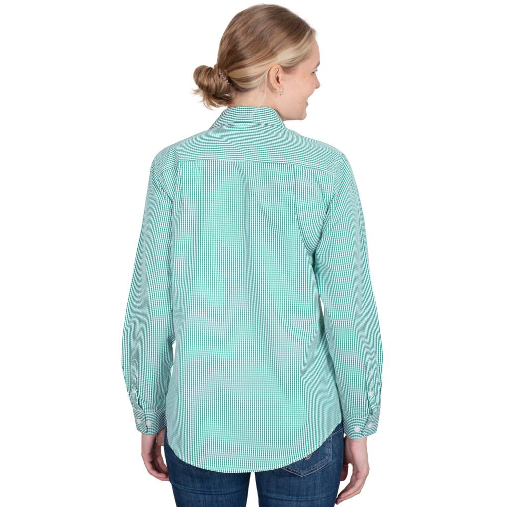 JCA Ladies Abbey Mini Check Ivy Workshirt