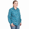 JCA Ladies Abbey Ocean Blue Floral Workshirt