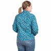 JCA Ladies Abbey Ocean Blue Floral Workshirt