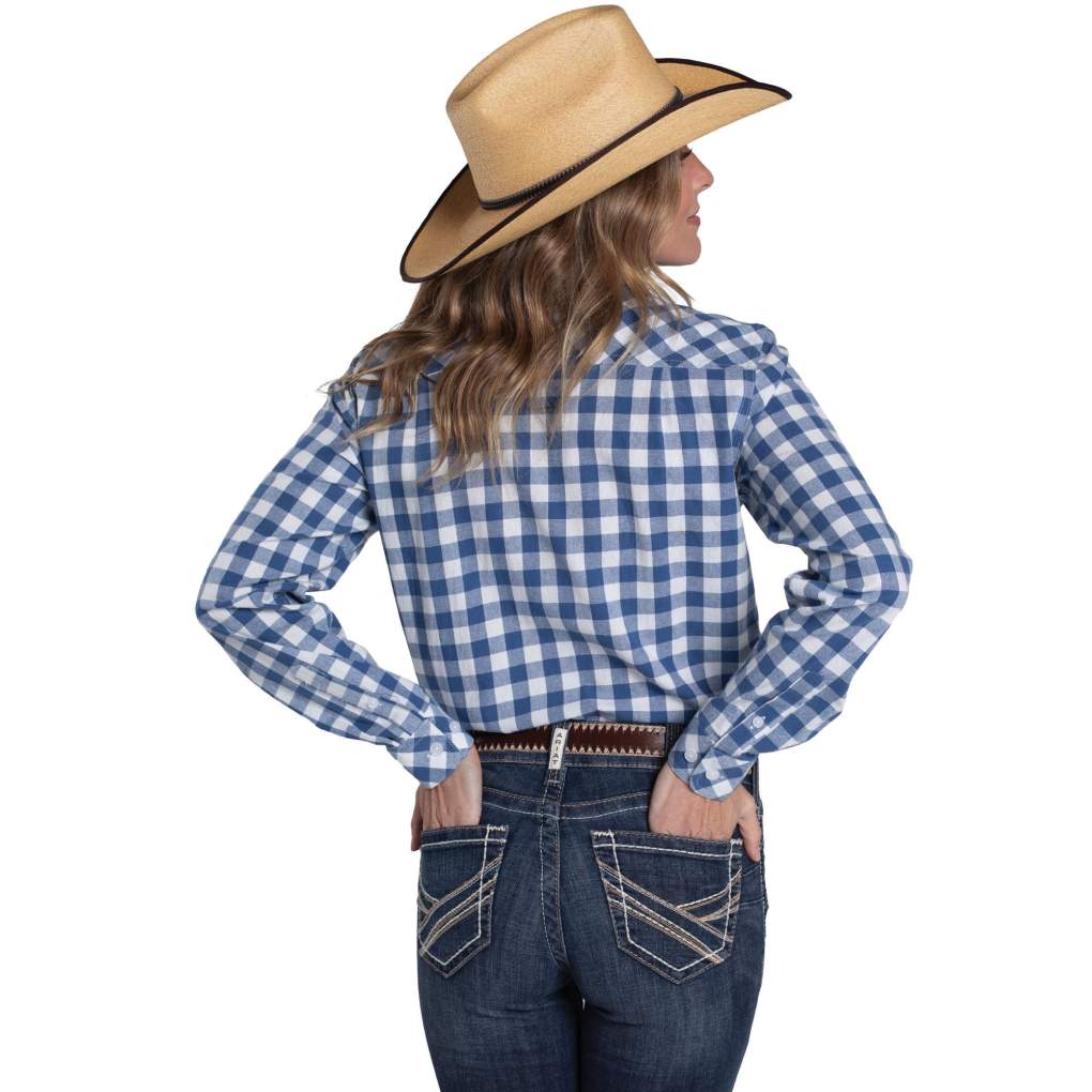 JCA Ladies Abbey True Blue &amp; White Lge Check