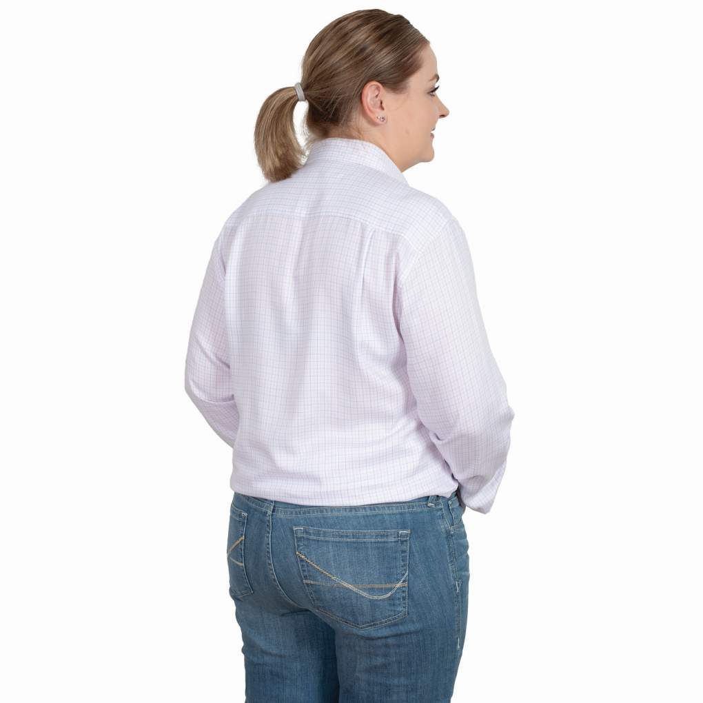 JCA Ladies Brooke Check Bamboo Blend Blue/White/Pink Workshirt
