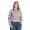 JCA Ladies Georgie Periwinkle Floral Half Button Shirt