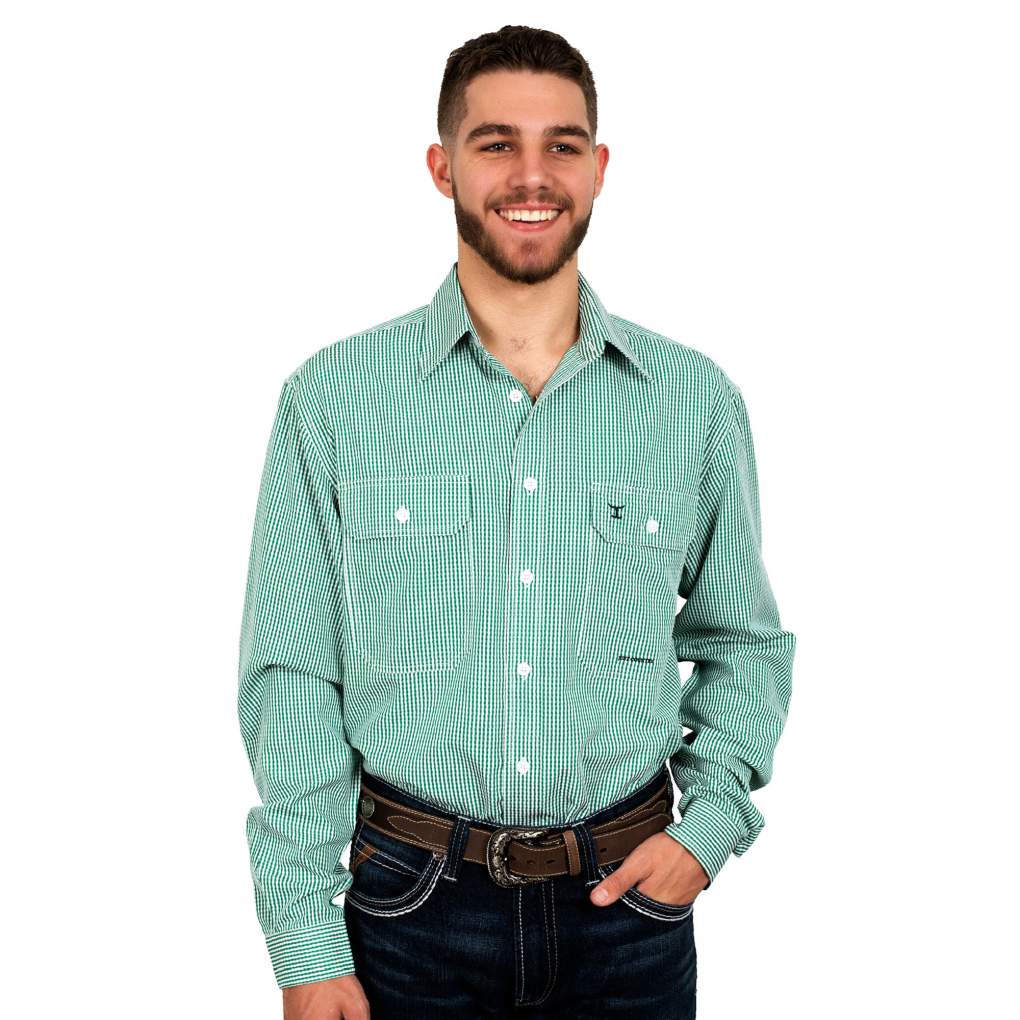 JCA Mens Austin Mini Check Ivy Workshirt