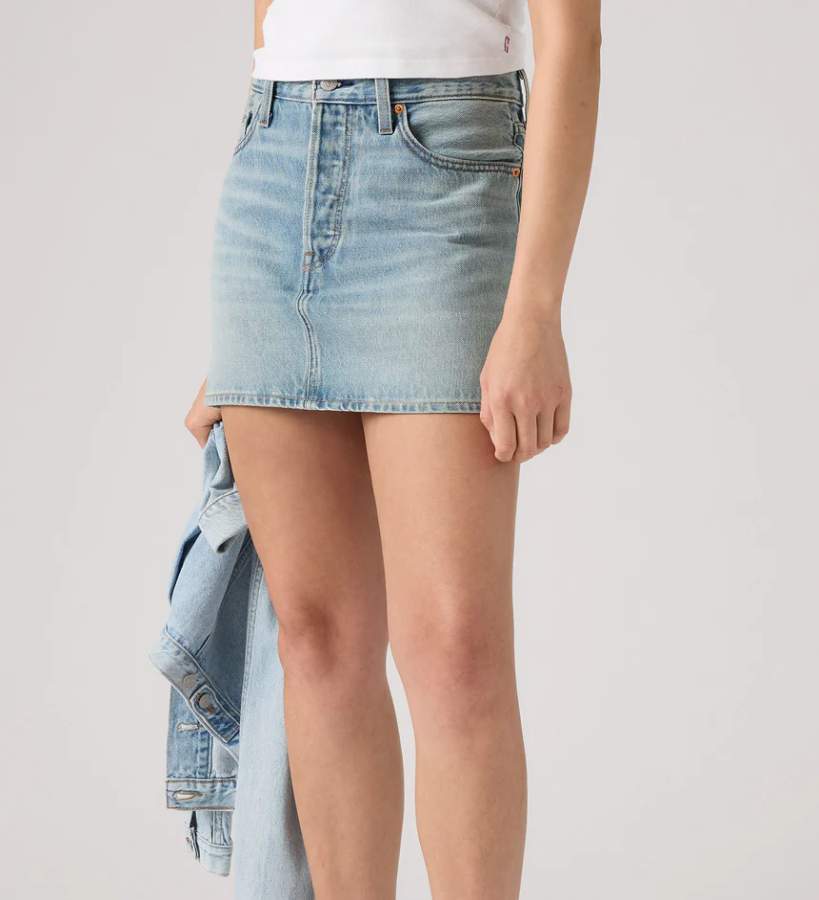 Levi Ladies Icon Skirt Light Stonewash