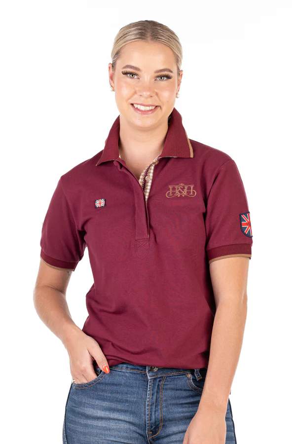 H & H Ladies Loose Fit Burgundy Polo