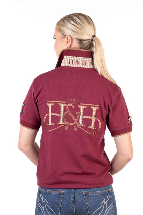 H & H Ladies Loose Fit Burgundy Polo