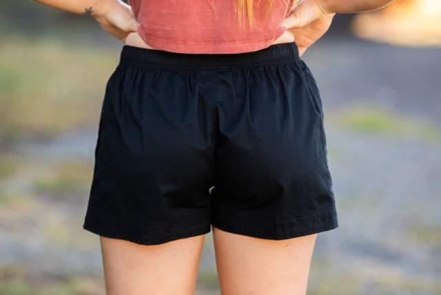 Mary G Old School Black Rose Gold Shorts