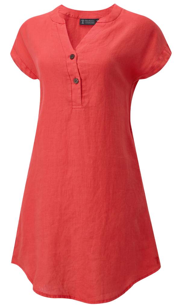 Ritemate Pilbara Ladies Alina Linen Cap Sleeve Dress Hibiscus