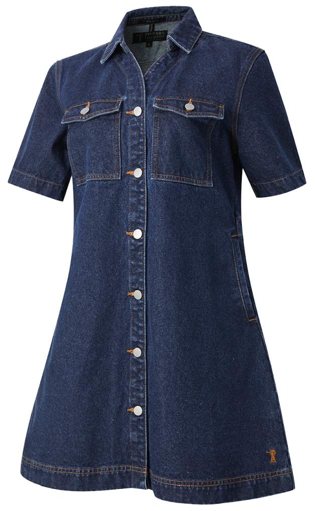 Pilbara Ladies Josie S/S Denim Dress Dark Indigo