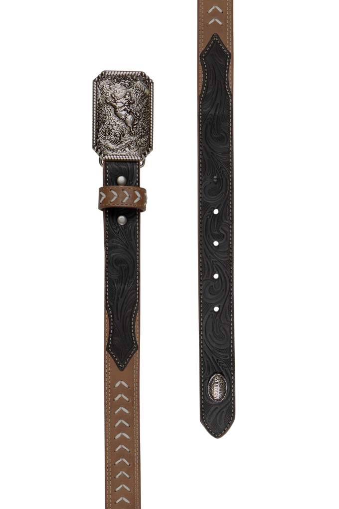 Pure Western Kids Terrence Belt Tan/Chocolate