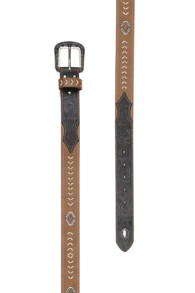 Pure Western Terrence Belt Tan/Chocolate