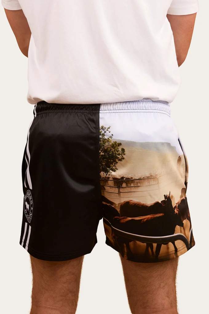 Ringers Western Mens Footy Shorts Yarding Up