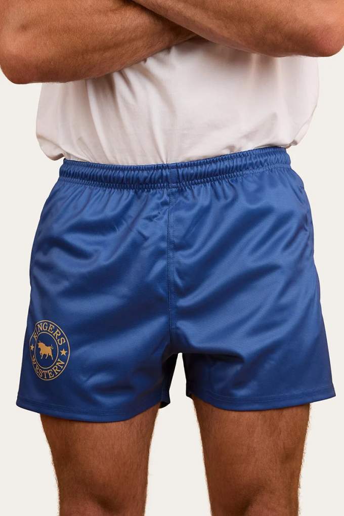 Ringers Western Mens Ringers Footy Shorts Blue