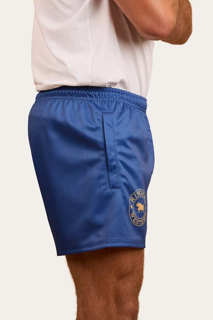 Ringers Western Mens Ringers Footy Shorts Blue