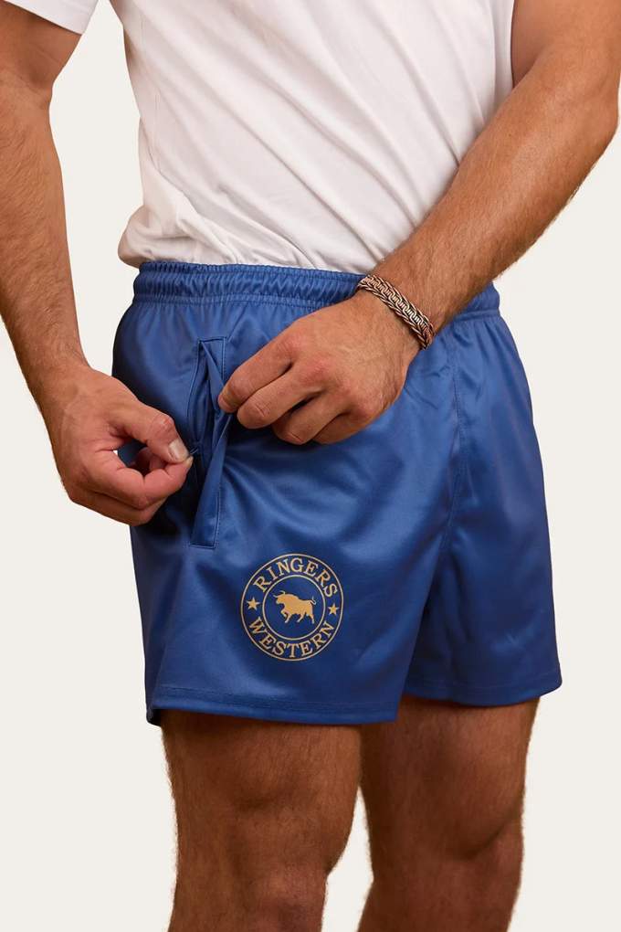 Ringers Western Mens Ringers Footy Shorts Blue