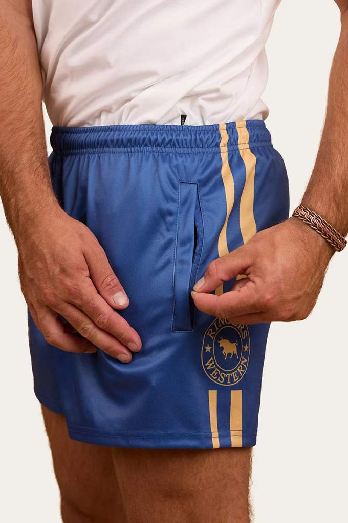Ringers Western Mens Ringers Footy Shorts Blue