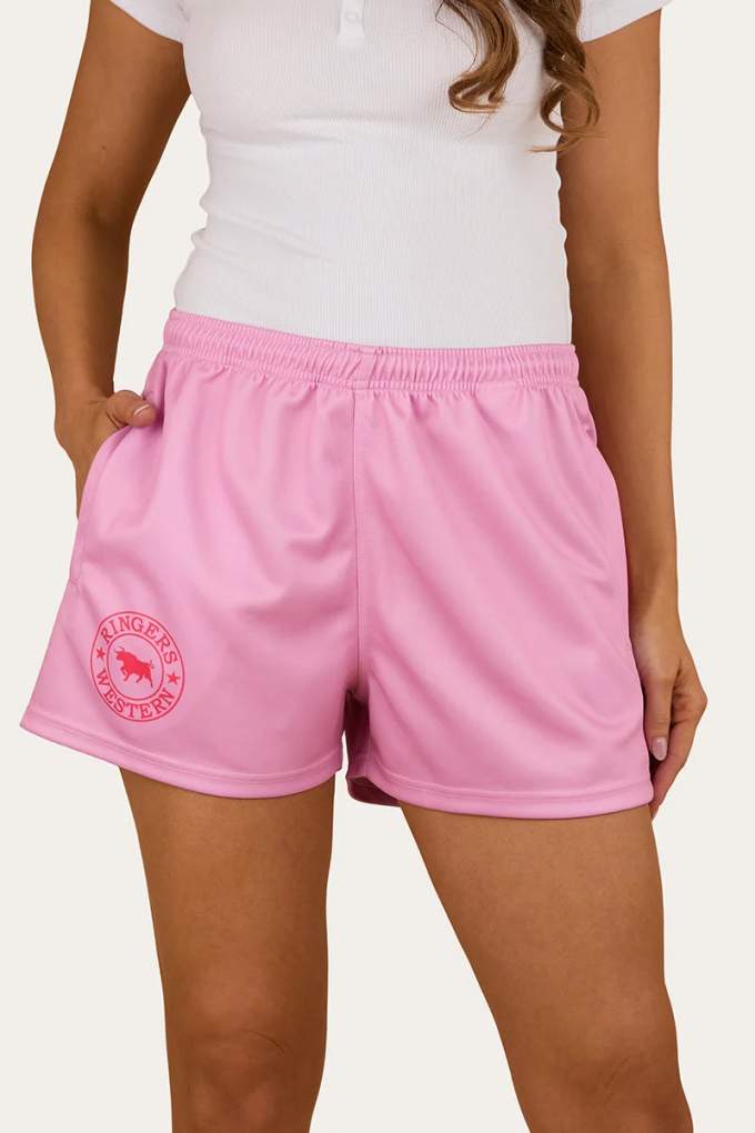 Ringers Western Ladies Ringers Footy Shorts Pastel Pink