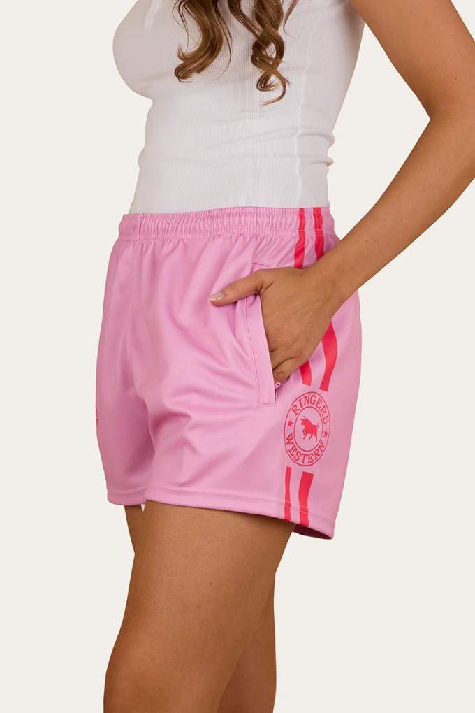 Ringers Western Ladies Ringers Footy Shorts Pastel Pink
