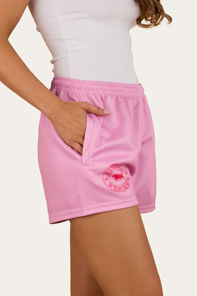 Ringers Western Ladies Ringers Footy Shorts Pastel Pink