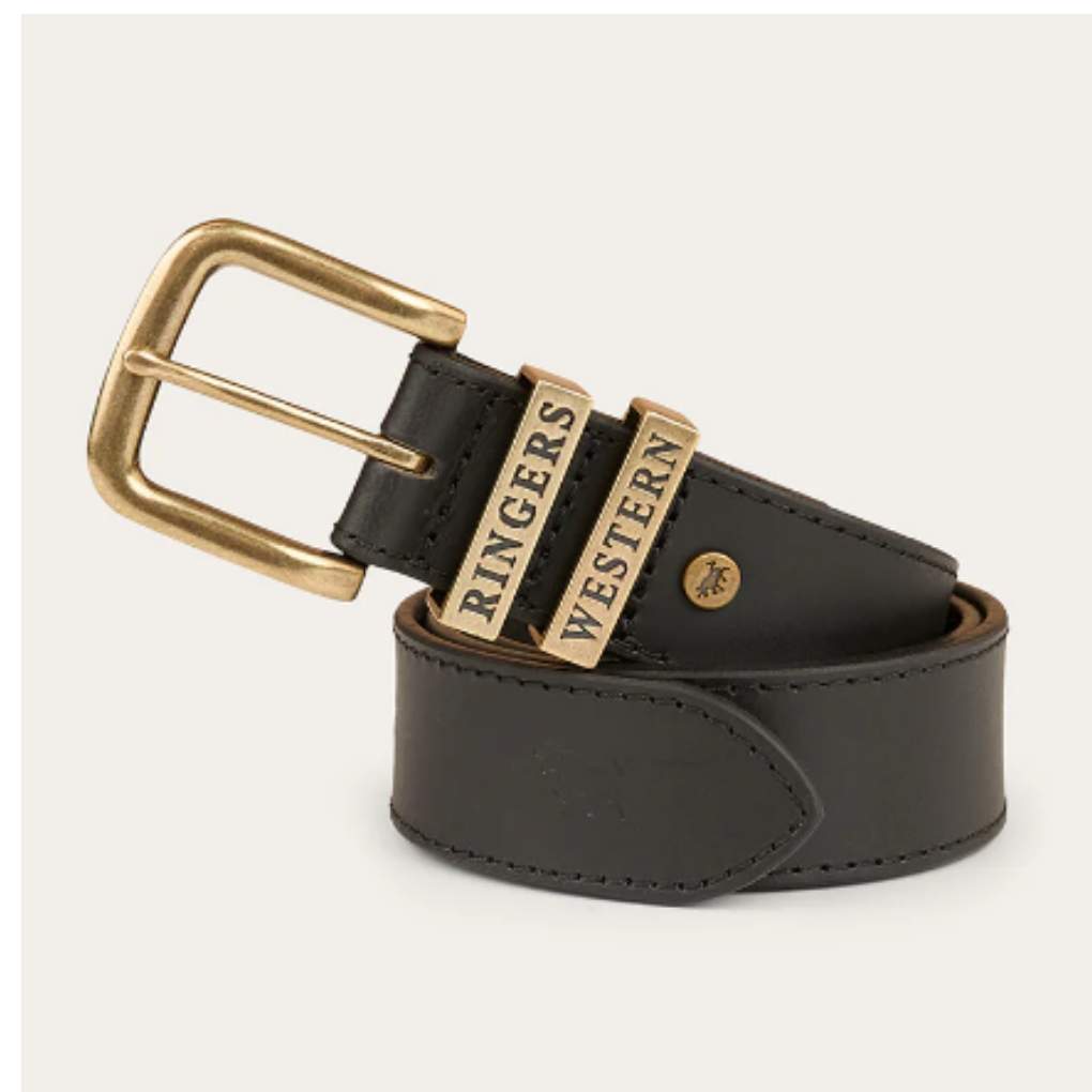 Ringers Western Mens James Belt Black/Gold