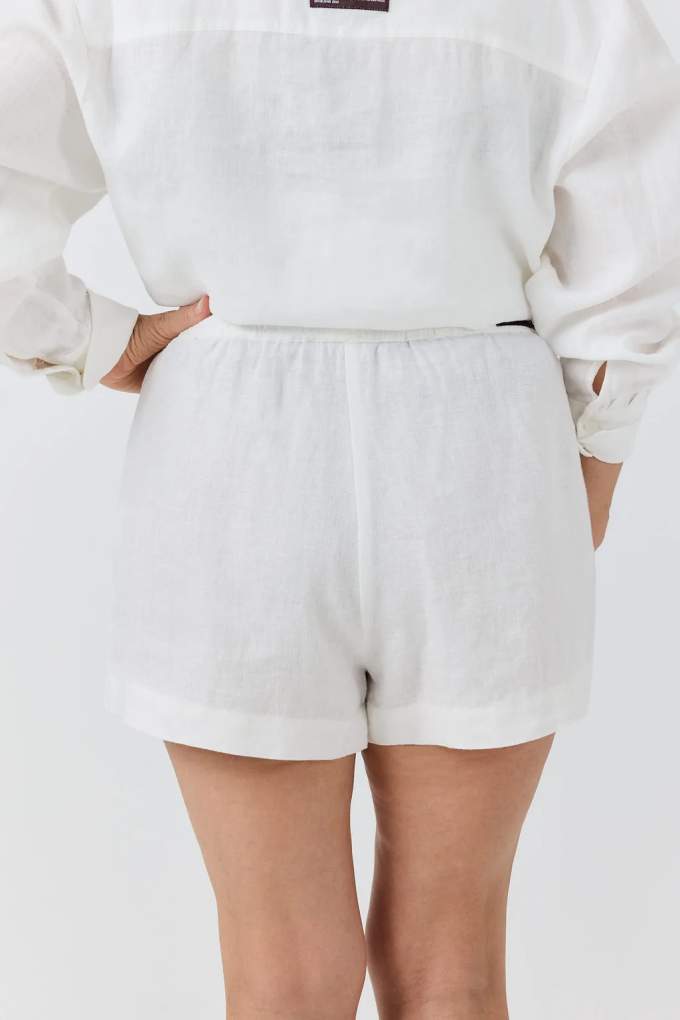 Ringers Western Ladies Kinsley Linen Shorts White