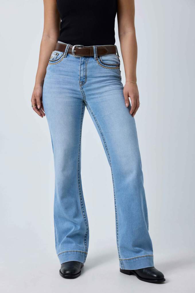 Ringers Western Ladies Indi Reg Rodeo Saddle Stitch Hi Rise Jeans