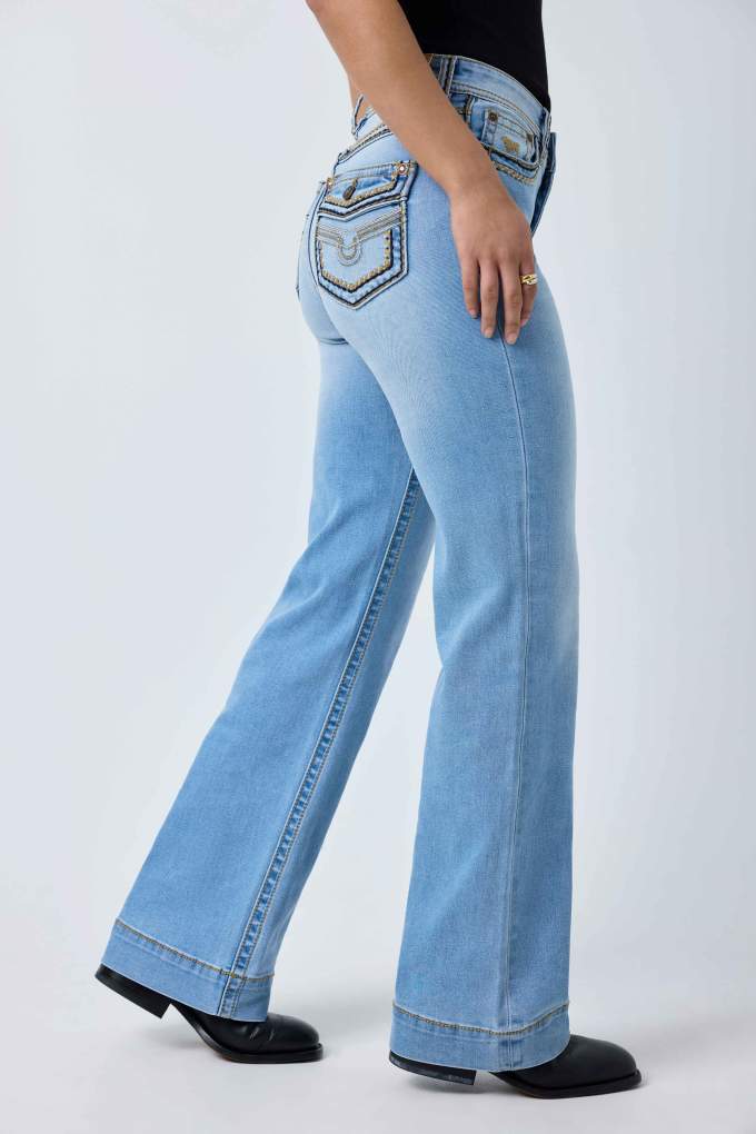 Ringers Western Ladies Indi Long Rodeo Saddle Stitch Hi Rise Jeans