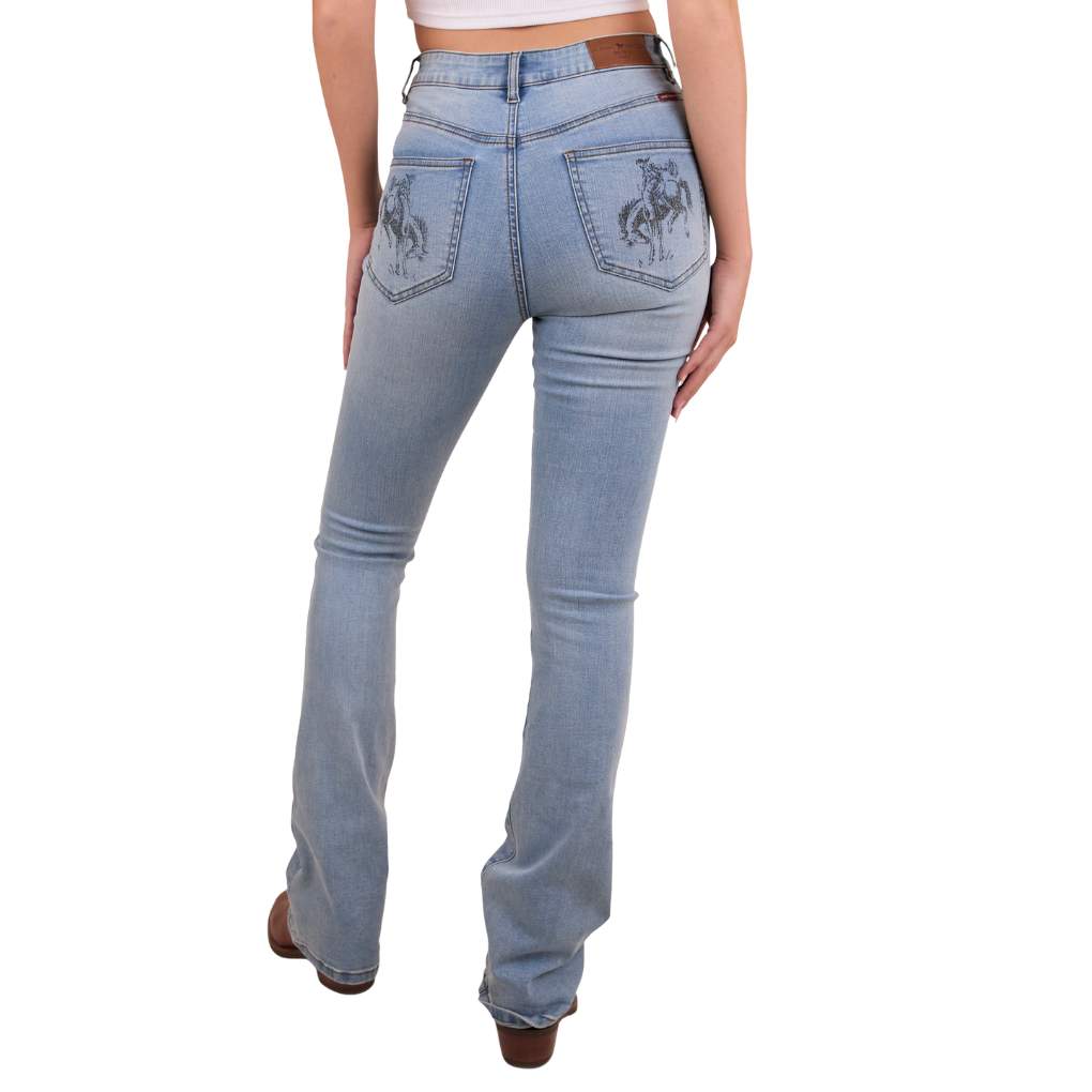 Ringers Western Ladies Penny Rodeo Reg High Rise Jeans Vintage Light Blue